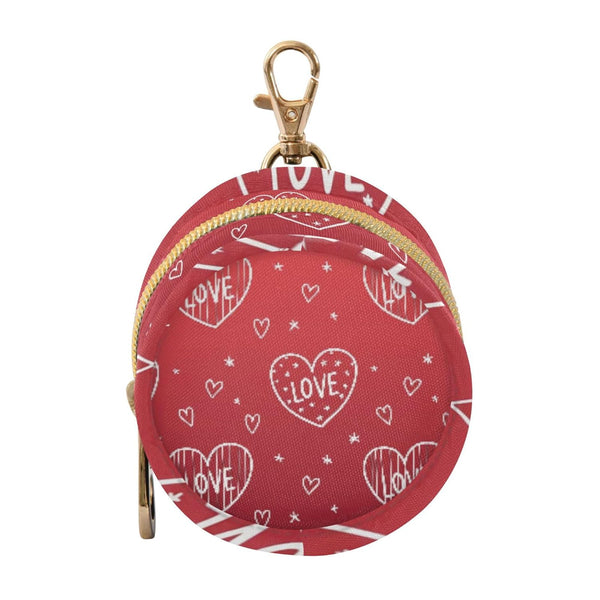 PYBUG Love Round Pacifier Storage Case, Polyester & TPU Lined with Hook Buckle,