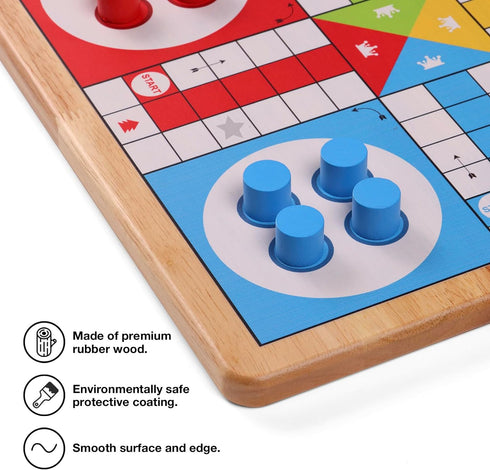 12 Inches 2 1, 1 2 16 Crobyi Ludo Board Game + Snakes&Ladders, in Classic Board Game for Adults and Kids, Including