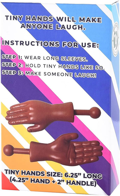 DR DINGUS Tiny Hands (1 Pair, Dark Tone) - Mini Puppet Toy Hands for TikTok Videos & Family Fun