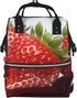 FHEDVBN Red Strawberry Fruit Diaper Bag Backpack for Women Multifunction Waterproof Mummy Backpacks