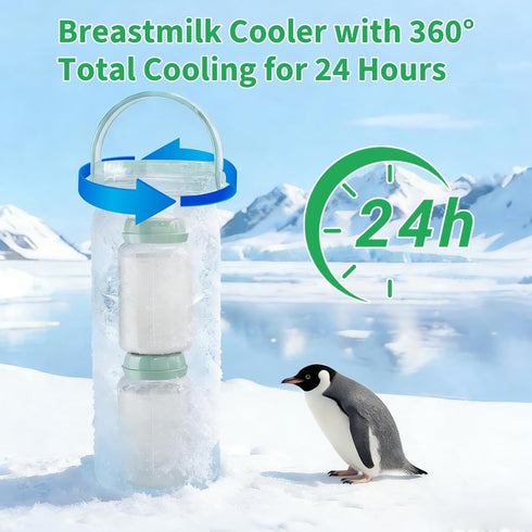 PeacefulHues 360 24 2pcs 10oz Portable Breast Milk Cooler with Total Cooling for Hours Outdoor Breastmilk Chiller