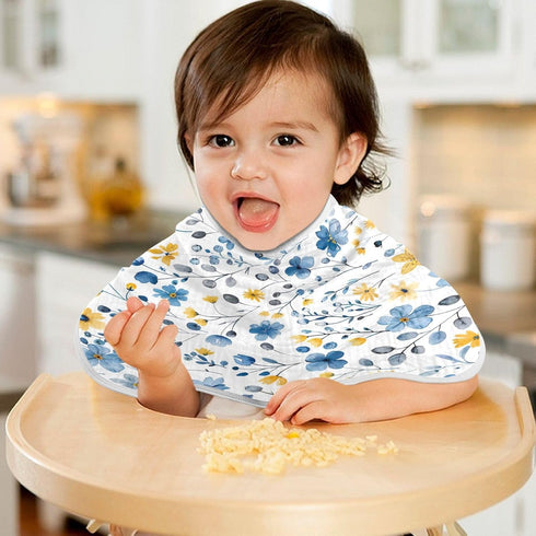 YETTASBIN Wildflower Muslin Baby Burp Cloth, Super Soft Absorbent Cotton Burp Rag Baby Bibs Feeding Cloth for Newborn