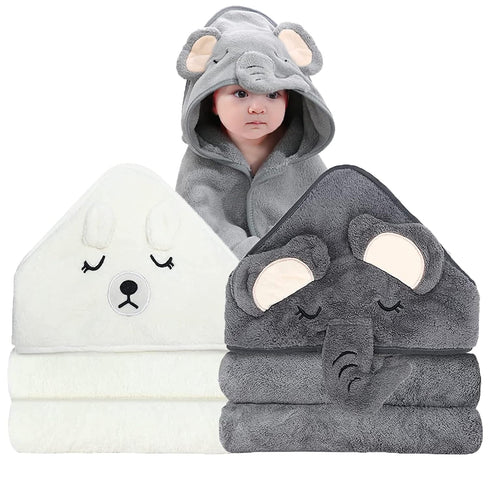 2 Pack Hooded Baby Towels - Premium Ultra Soft Organic Baby Bath