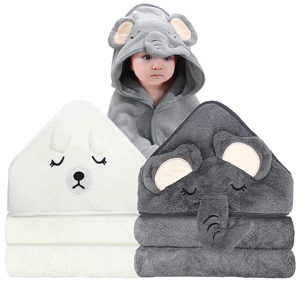 2 Pack Hooded Baby Towels - Premium Ultra Soft Organic Baby Bath