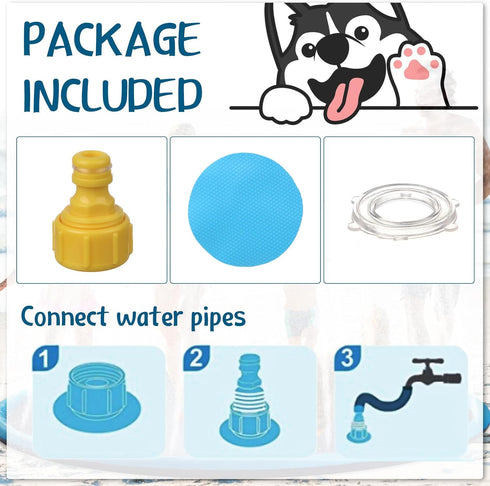 10 120" Summer Dog(4 Lewtemi ft Extra Large Non-Slip Splash Pad for Adult Kids and Dog, Giant Thicken Sprinkler Pool