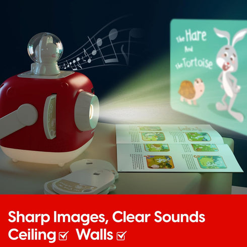 TOP BRIGHT 8 3 Story Projector for Kids, Audio Books with Stories and Music, Bedtime Story Telling Toys with Night