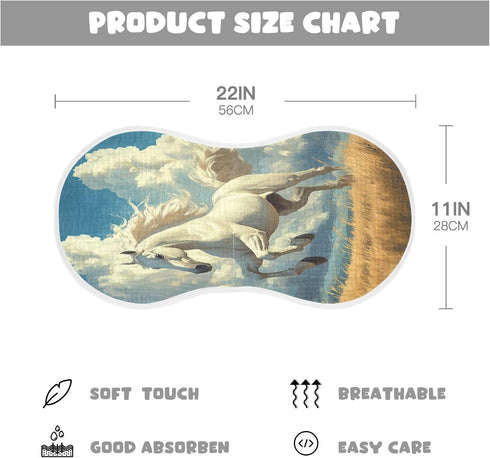 YEGAME Set 1 11 22 Inch Muslin Baby Burp Cloths of - Horse Super Absorbent Cotton Burping Rags Soft Baby Washcloths