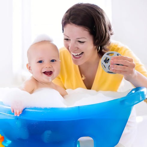 MCGMITT Baby Rattle Teething Toy, Easy Grasp Silicone Infant Ball, BPA Free Non-Toxic Soft Baby Sensory Ball Bath Toy