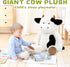 31 Inches, Tezituor Giant Cow Stuffed Animal Realistic Big Stuffed Cow Plush Toy, Large Fluffy Plushie Pillow Gift