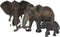 FUNSHOWCASE African Jungle Animals Toy Elephants Figure Realistic Plastic Figurine Playset 3