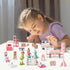 36pcs Set 5 3+ Giant bean Wooden Dollhouse Furniture with Dolls for Rooms, Wood & Plastic Pink Dollhouse Accessories