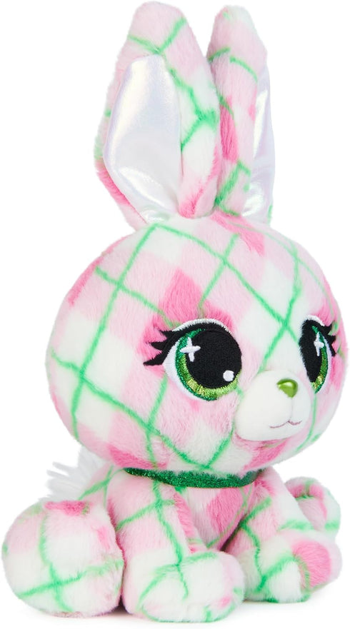P.Lushes Pets Kennedy Karrats Designer Fashion Plush Toy, Collectible Bunny Stuffed Animal, Pink and Green, 6”