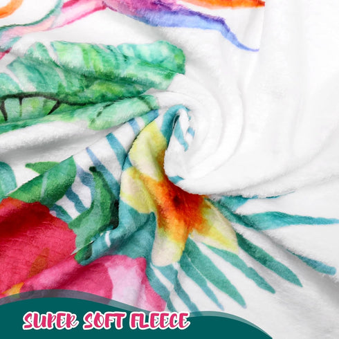 Watercolor Flowers Jungle Baby Sloth Monthly Milestone Blanket - Soft Fleece for Baby Girls, Newborn Gift Idea