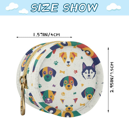 PYBUG Dog Round Pacifier Storage Case, Polyester & TPU Lined with Hook Buckle, Pacifier Container Box for Baby, Fashion