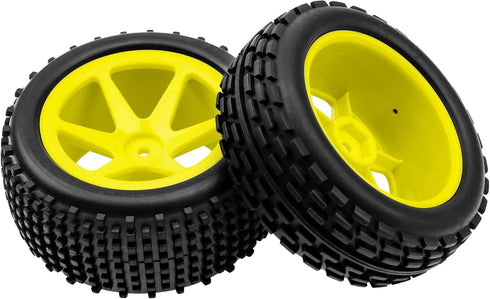 4Pcs HIRCQOO OD 88mm Front Rear Rubber Tire & Plastic Wheel Rims 12mm Hex Compatible with Redcat Shockwave HPI