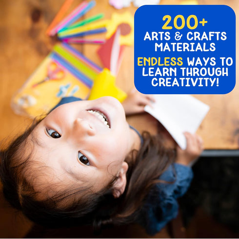 Made By Me! Ultimate Jar of Crafts, 200+ Piece Rainbow Craft Supply Bundle, Starter Kit for Kids and Adults