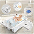 0 36 Collapsible Baby Bathtub - Large Capacity Baby Bath Tub with Thermometer & Soft Cushion | Portable Travel Newborn