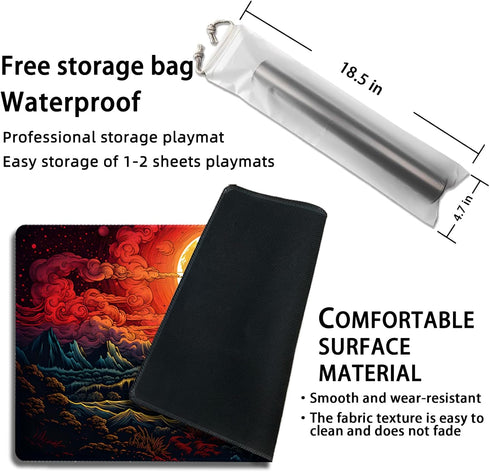 Playmat for MTG, with Free Storage Bags,Game Mat 24 x 14 inches, TCG and Board Game Mat for Cards,Mousepad Desk Mats (Magic Mat 55,Regular)