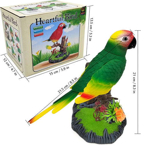 Tipmant Electronic Bird Toys - Electric Parrots Animal Pets Move Chirp for Home Office Room Decoration