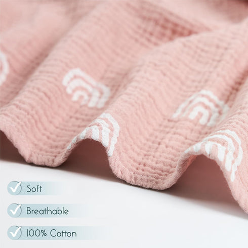 Meracorallo Muslin Swaddle Blanket, 100% Organic Cotton Receiving Blanket, Soft Breathable Wrap for Baby Boys Girls,