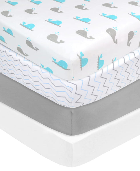 American Baby Company 4 Pack Fitted Crib Sheets 28" x 52", Soft