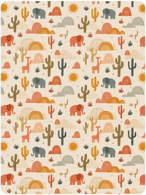 miaozhen 1 Pack 52x28 Cotton Baby Crib Sheets for Boys Girls Soft Stretchy Western Funny Desert Scene Crib Mattress