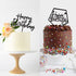 6-Pack Black Birthday Cake Topper Set, Double-Sided Shiny Acrylic Happy Birthday Sign for Party Decorations