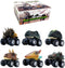 DINOBROS Dinosaur Toy Pull Back Cars 6 Pack for Boys Age 3-7, Dino T-Rex Games