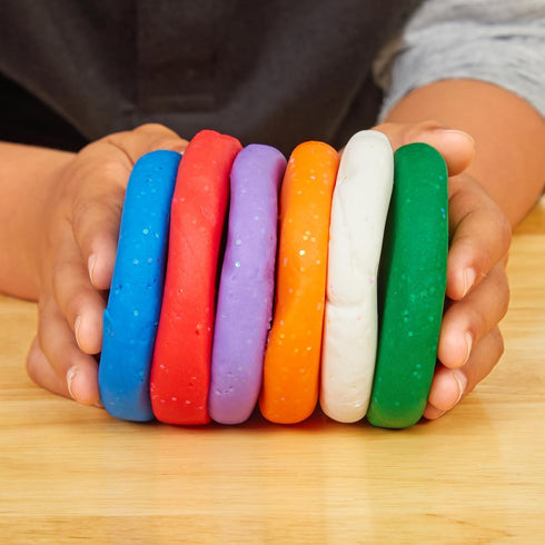 6 (2 oz Set, Pack Colorations Wheat & Gluten Free Glitter Dough - Colors Each) | Non-Toxic, Play Dough, Bulk Sensory