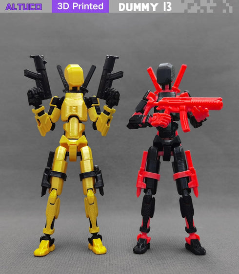 T13 Action Figure with Accessories | 3D Printed Multi-Jointed Titan13 Figure, Red Dummy 13 Desktop Decorative Toy