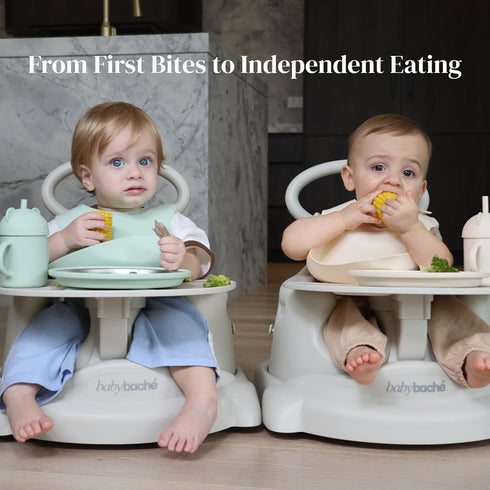 Set (6-Piece) Set (6+ Stainless Steel Baby Feeding Suction Plate & Bowl, Straw Cup, Spoon, Fork & Bib Non-Toxic
