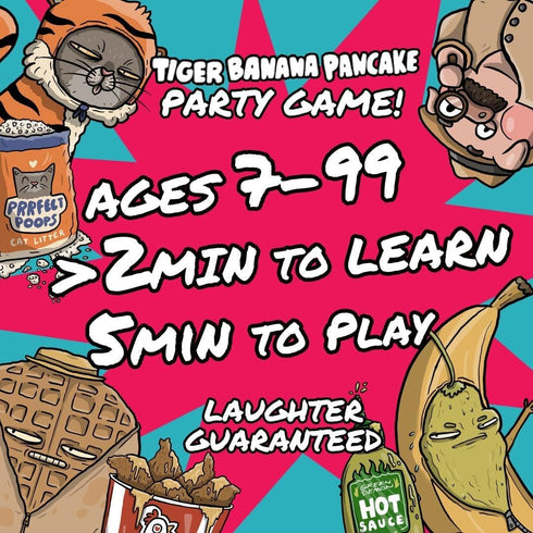 Tiger Banana Pancake - Fast Reaction Card Game for Family Game Night (2-10 Players)