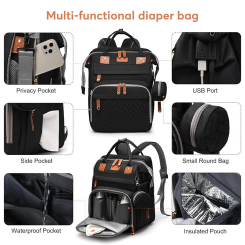 JKJRJJ Backpack Backpack, Diaper Bag with Changing Station, Large Diaper Bag For Boys And Girls, Multifunctional
