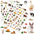 Farm Animal Stickers for Kids, 400Pcs Assortment Barnyard Animal Decals for Birthday Party Decorations and School