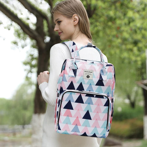SONARIN Backpack,Travel Mommy Stylish Multifunctional Diaper Bag Nappy Changing Bag Bag with Changing Mat & Stroller