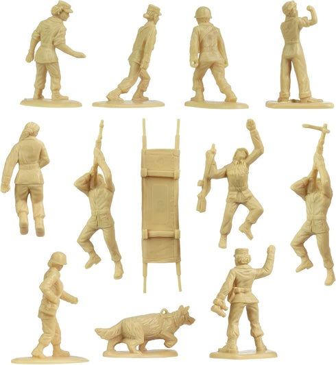 BMC Plastic Army Women - 36pc Tan Female Soldier Figures Made in USA