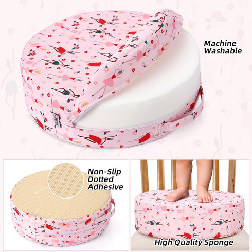Zicac Portable Seat Cushion Washable with Non-Slip Bottom, Detachable Strong Support Cushion for Toddler Kids Baby