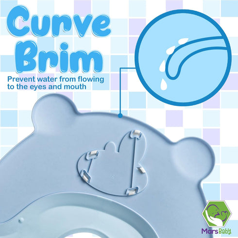 Mars Baby Shampoo Bath Visor - Shower Cap Keeps Water out of Babies Eyes During Bath Time - Adjustable Baby Shampoo Cap