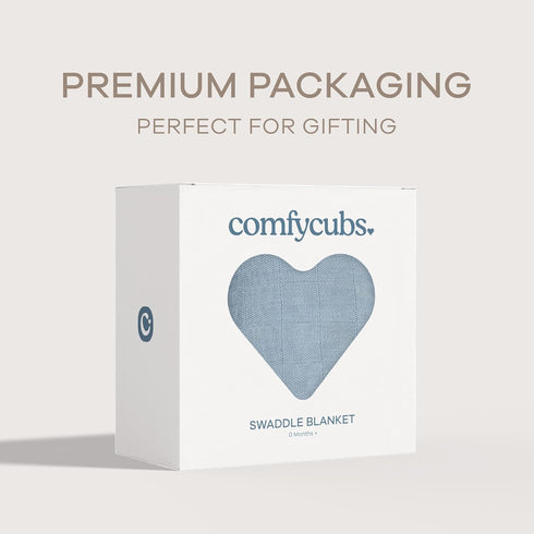 Pack 1, 47 47 Inch Set, Comfy Cubs Muslin Swaddle Blankets of x Soft Cotton Baby Blanket Large Multipurpose Wraps