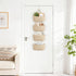 4-Tier Dahey Over The Door Hanging Basket Woven Boho Wall Mounted Storage Organizer with Hooks for Bedroom Nursery