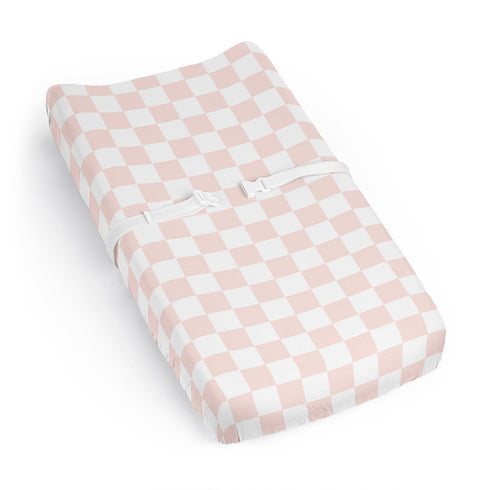 Sweet Jojo Designs Baby Changing Pad Cover Sheet (Pink Gingham Checkered Plaid)