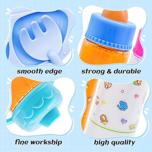 Cmaqpw 13 Set,Doll Set Package,Pretend PCS Baby Doll Accessories Magic Bottle Feeding with Play Feeding Toys