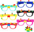 Hxezoc 12 Pcs DIY Building Bricks Glasses, Creative Building Block Games for Kids, Birthday Party Supplies