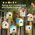 QUYSK 24 Sets 3+ Summer DIY Wood Birdhouse Bulk for Kids Parties and Classrooms, Art Painting Bird House Craft Kit