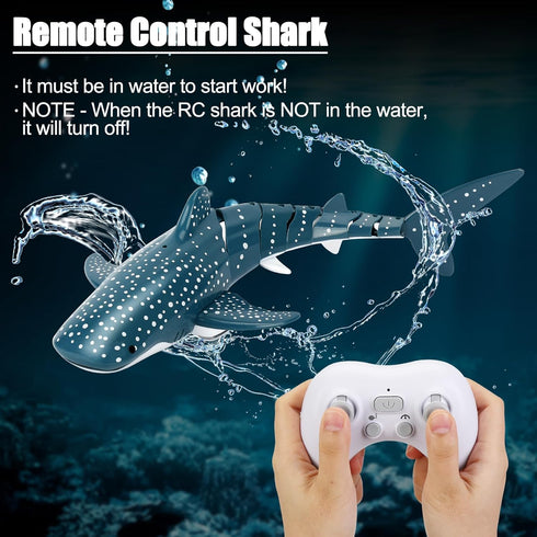 1:18 Swimming 2x700mAh 6+ GearRoot Remote Control Shark Toys, Scale High Simulation RC Shark Fish Toys for Pool