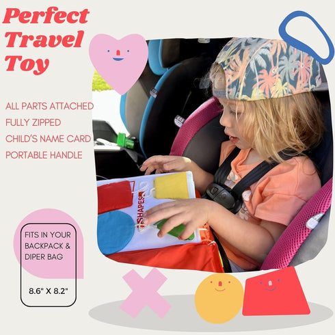 My Quiet Book - Toddler Travel Toys for Ages 1-4, Montessori Busy Book with 10 Activities