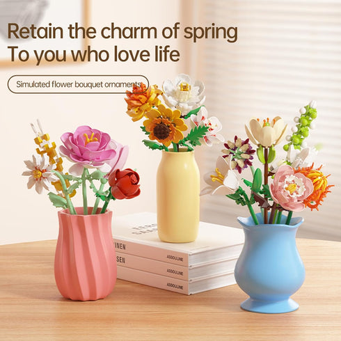 12 Set, PCS Prefilled Easter Eggs with Flower Building Blocks Easter Basket Stuffers Fillers for Teens Kids Girls Boys