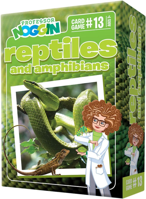Outset Media Professor Noggin's Reptiles and Amphibians Trivia Card Game - Educational Card Game for Kids Ages 7+