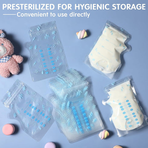 500 Count 8 oz Sherr Breastmilk Storage Bags Breast Milk Storing Freezer Bags for Breastfeeding with Pour Spout