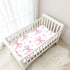 CZXW 52" 28" Pink Bows Hearts Crib Sheets Fitted x Natural Cotton Soft & Breathable for Baby Crib Mattress